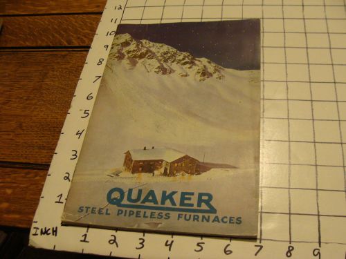 Vintage catalog: quaker steel pipeless furnaces, 1919 for sale