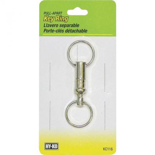 Pull apart carded key ring, metal, silver hy-ko products key storage kc116 metal for sale
