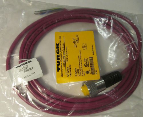 Turck mini fast p-rkv 40-949-3m cable assembly u-11820 4-pin/ 4-wire 300v 9-amp for sale