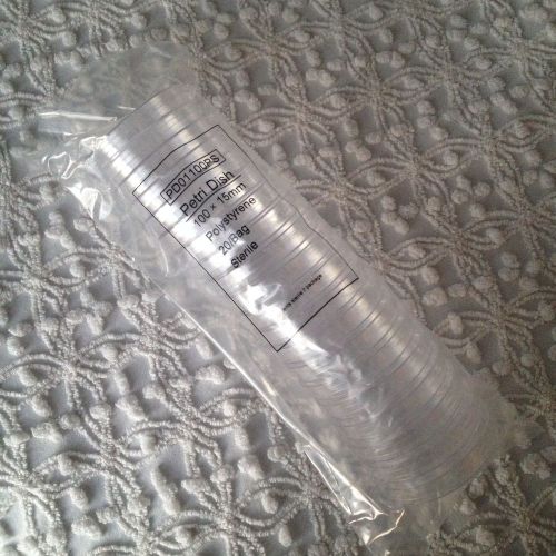 New 20 petri dishes 100 x 15mm polystyrene sterile 20 per sleeve petrie dishes for sale