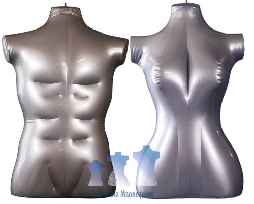 His &amp; Her Special - Inflatable Mannequin - Torso Forms Large, Silver