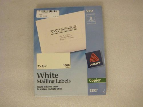 2000 Avery 5352 Copier Labels Mailing Shipping 2&#034;x4-1/4&#034; 1000 Label / Box NEW
