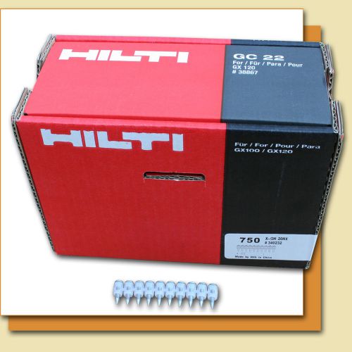 Hilti x-gn 20mx pins for gx120 tool qty 4500 oem / plus 6 gas cartridges * bnib for sale