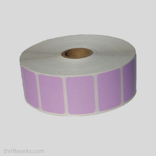 8 rolls of 2,500 purple thermal transfer stickers 1.5&#034; x 1&#034; with 1&#034; core for sale
