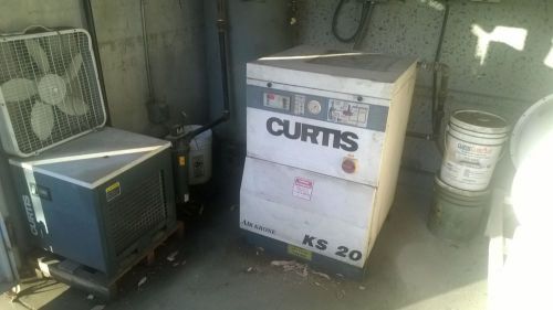 Curtis electric 20 hp compressor w/ 2 storage tanks and electronic dryer for sale
