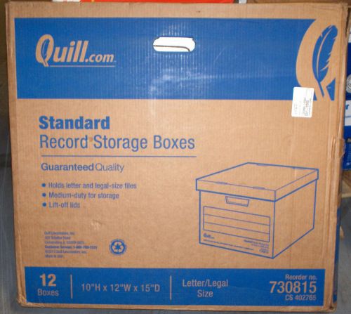 Quill Brand® Standard Storage Boxes; Letter and Legal Size, 12/Carton