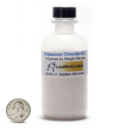 Potassium chloride / fine powder / 4 ounces / 99+% pure food grade /  ships fast for sale