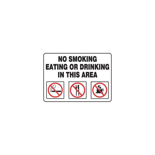 No Smoking Sign, 10 x 14In, R and BK/WHT MSMK408VP
