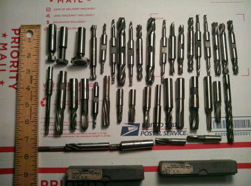 40pc Lot VTG Machinist Tools Mix Reamers End Mills Centers Woodruff Cutters USA