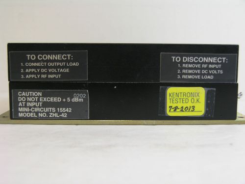 Mini-Circuits ZHL-42 Amplifier.  700 to 4200MHz, Gain: 30dB, Po: +28dBm, 15VDC.