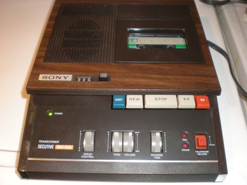 SONY TRANSCRIBER SECUTIVE BM-45A DICTATION MACHINE with CASSETTE - MADE IN JAPAN