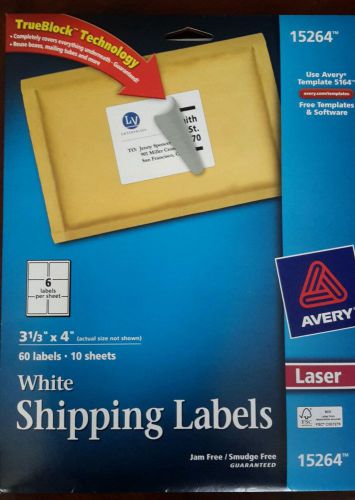 Avery shipping labels  3 1/3 &#034;x4&#034;  6 per sheet laser 15264 use Avery template 51