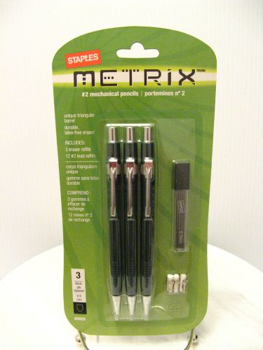 1 METRIX 0.9mm Mechanical Pencil 3 PACK - Lead &amp; Eraser Refills - 40925 Drafting