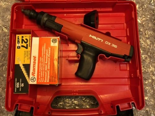 HILTI DX36 POWDER ACTUATED .27 CALIBER FASTENING TOOL KIT, VERY CLEAN