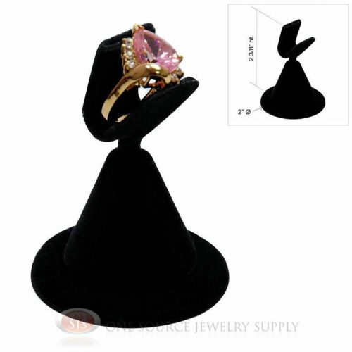 2 3/8&#034; Black Velvet Single Ring Clamp Display Jewelry Showcase Presentation