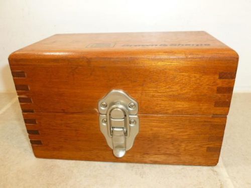 Vintage brown &amp; sharpe dove tail corners wood box for mirometer for sale