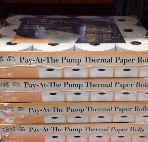 48 IBM Pay-At-The Pump Printer Thermal Paper Receipt Roll Dresser-Wayne Gilbarco