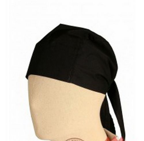 Chef hat skull cap black color # bd-k1 free size x 1 pcs for sale