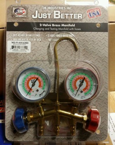 Just better jb m2-5-410ahd valve brass manifold w/ 3 60&#034;  hoses ....new ! for sale
