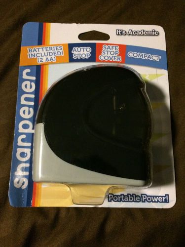 Its Academic Battery Operated Pencil Sharpener Black New Batteries Included !!!