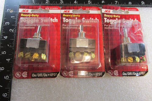 Toggle switch 4pdt 125 volt 15 amp 250 volt 10 amp on-off-on ace high quality !! for sale