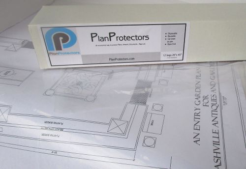 NEW Plan Protectors CLEAR  Plastic Cover Sleeves  26&#034; x 40&#034;   BOX OF 12   NEW