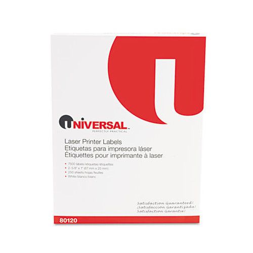 Universal® laser printer permanent labels, 7500/box for sale