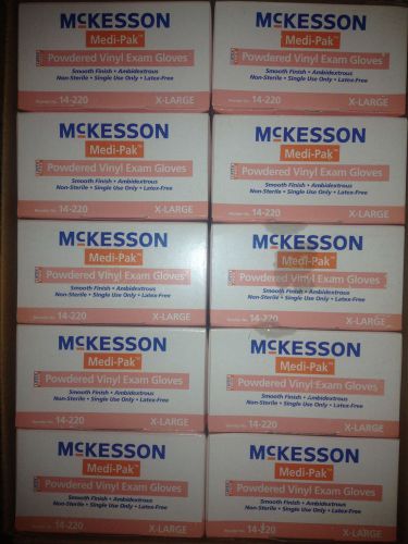 McKesson Powdered Vinyl Exam Gloves 14-220 X-Large Case of 1000