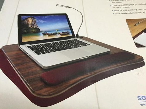 New Memory Foam Lap Desk w/ USB Light Laptop Cooler Rest
