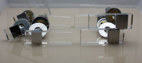 4 Chrome and Lucite Acrylic Contemporary lever door handles