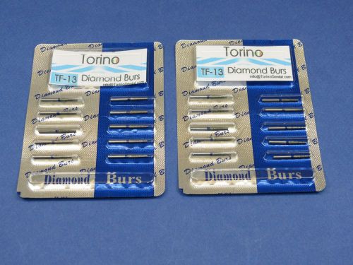 Dental Lab Diamond Burs Conical Trunk TF-13 FG Kit /2 Pack 20 Pcs TORINO Jewelry