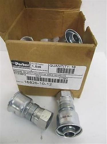 Parker 16826-10-12, #10 Female J1C 37 / 45 Dual Flare Swivel, 5/8&#034; Hose ( 10 ea