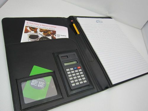 (b18-a4) usa leather portfolios notebook pad folio / calculator  folder  holder for sale