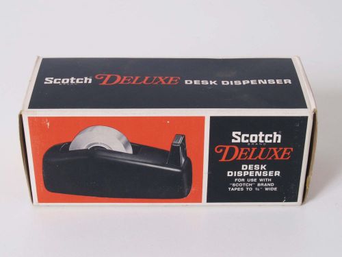 Vintage Metal Scotch C-20 Deluxe Desk Tape Dispenser Black New in Box