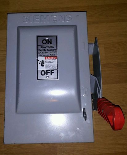 Siemens Safety Switch 30Amps 600VAC, 250VDC Horsepower Rated