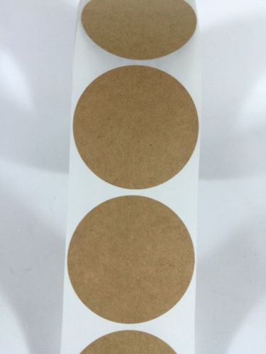 500  2 5/8 Inch Round Natural Kraft Circles Stickers Shipping Labels New  2.625&#034;