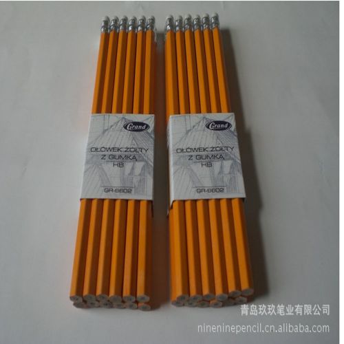 NEW Pack of 12 Pcs Yellow Body Wooden HB Pencil with Eraser Topper-S1890601