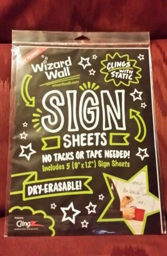 Wizard Wall SIGN SHEETS Dry Erasable