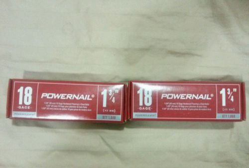 LOT OF 2 POWERNAIL  18 GAGE  POWERCLEATS 1 3/4&#039;&#039; QTY 2000  FOR  50P, 50P Flex,