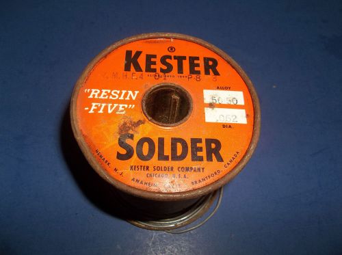 Vtg. kestr solder 3 lbs. 8 oz. made usa resin five 50/50 alloy .062&#034; diam. mhf4 for sale