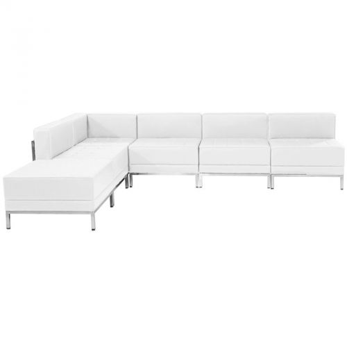 Imagination series white leather sectional configuration, 6 pieces for sale