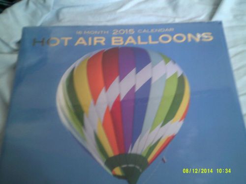 Hot Air Balloons - 2015 16 Month  WALL CALENDAR - 12x12  - NEW 2015