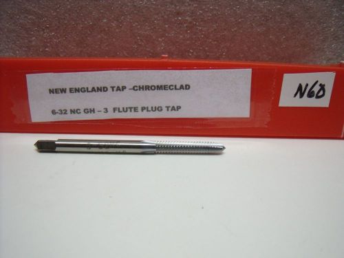 6-32 GH3 Plug 3 flute CROMCLAD Tap New England Tap - NEW - HSS USA N60