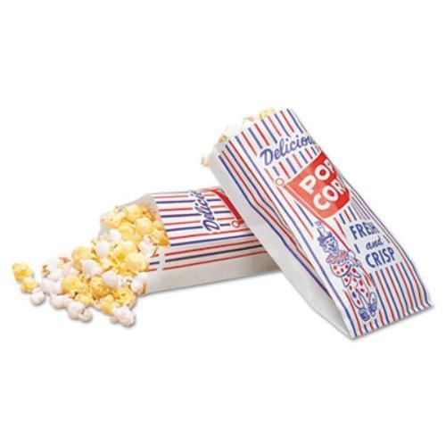 Royal Paper Products 300471 Pinch-bottom Paper Popcorn Bag, 4w X 1-1/2d X 8h,