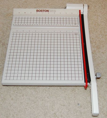 Boston 2612 Guillotine Paper Cutter 12&#034; Wood Base Solid Sharp Made in USA