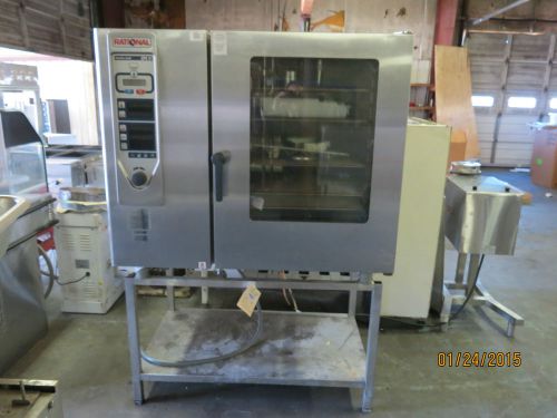 Used rational combi oven, natural gas 208 volt 1 phase with stand for sale