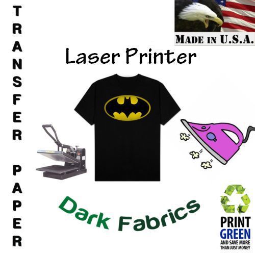 Laser iron-on heat transfer paper - for dark fabric - 11&#034; x 17&#034; - 10 sheets for sale