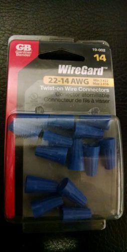 NEW Gardner Bender 19-002 1 Wire Gard Blue Wire Connectors, 14-Pack