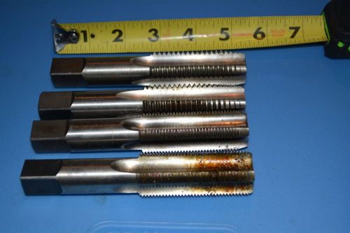 LOT of 4  1-8 and 1-14  4 FLT TAP MACHINIST TOOLING TAPS N TOOLS Made in usa