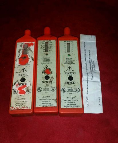 Telco Foreign Voltage Detector Orange Lot of 3 USED Model FVD